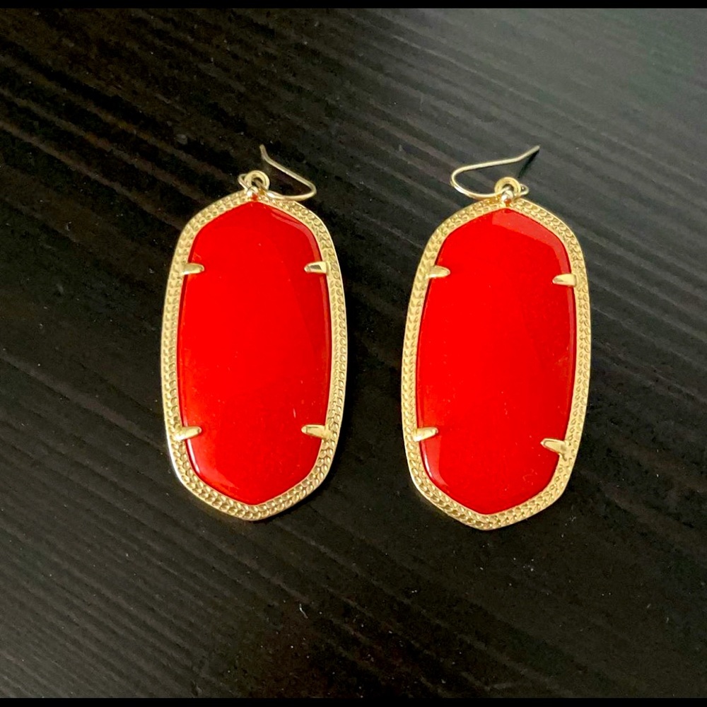 Kendra Scott Red and Gold Earrings